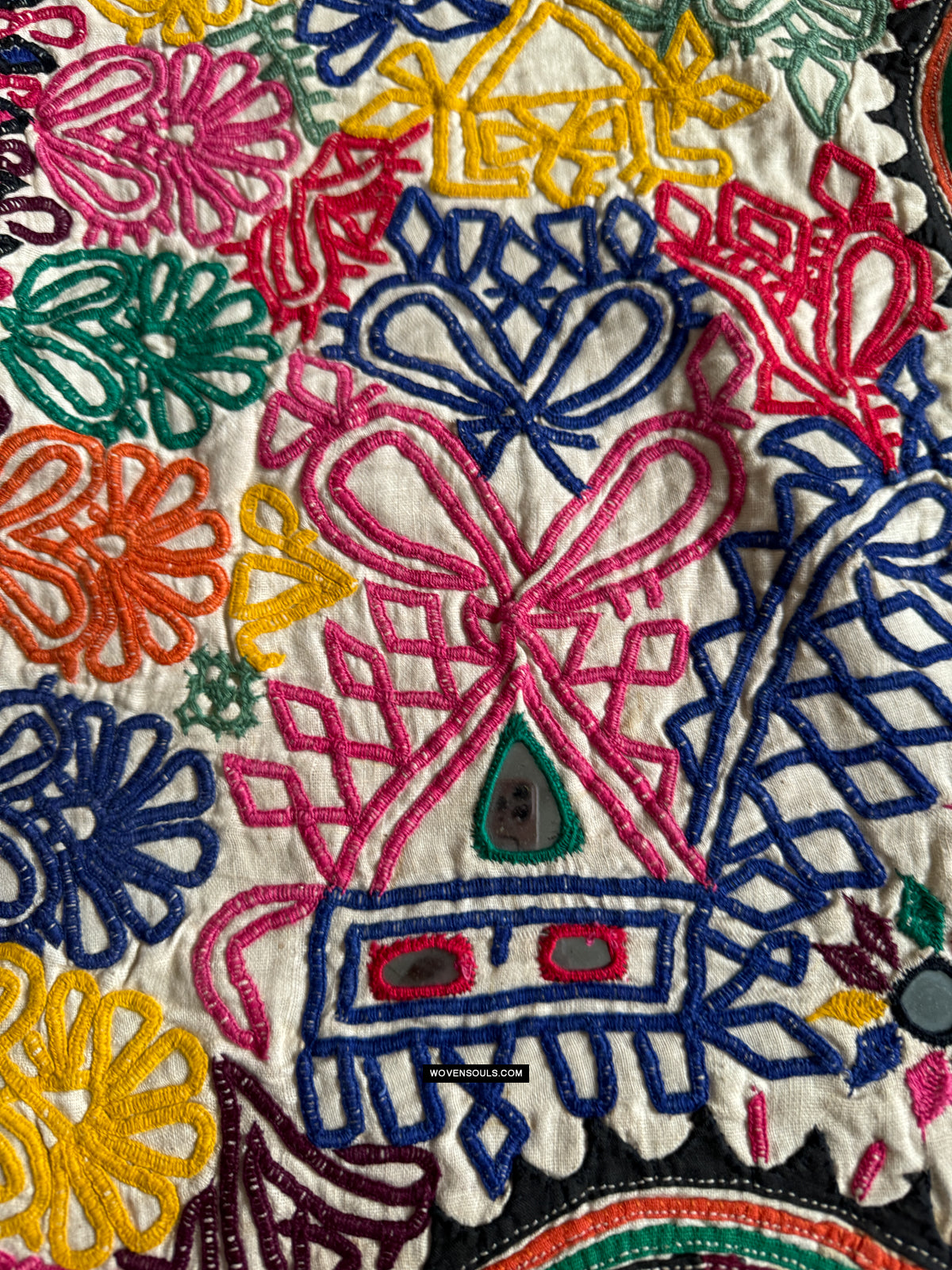 730 Vintage Embroidery Dhaniyo Panel from Kutch Gujarat