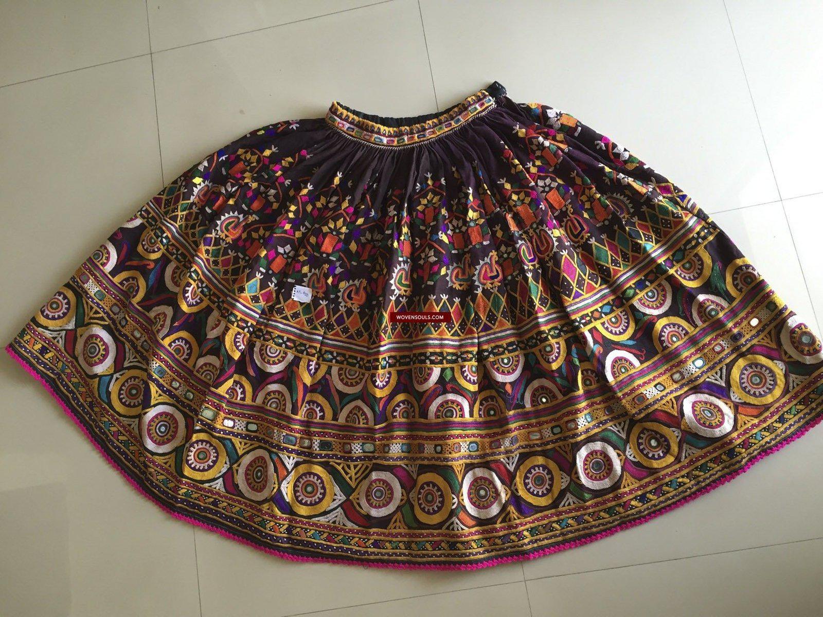 731 Fully Embr Skirt - destroyed-WOVENSOULS-Antique-Vintage-Textiles-Art-Decor