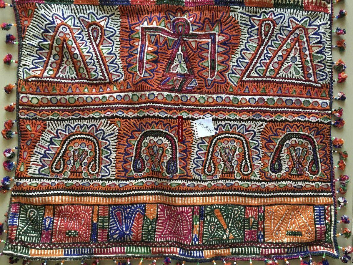 732 Vintage Rabari Embroidery Textile Art Dowry Bag-WOVENSOULS-Antique-Vintage-Textiles-Art-Decor