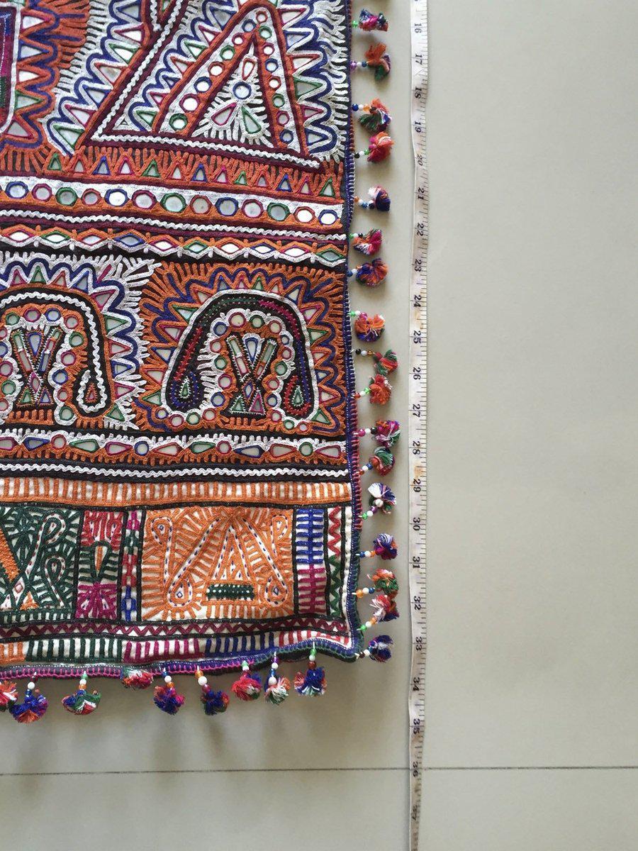 732 Vintage Rabari Embroidery Textile Art Dowry Bag-WOVENSOULS-Antique-Vintage-Textiles-Art-Decor