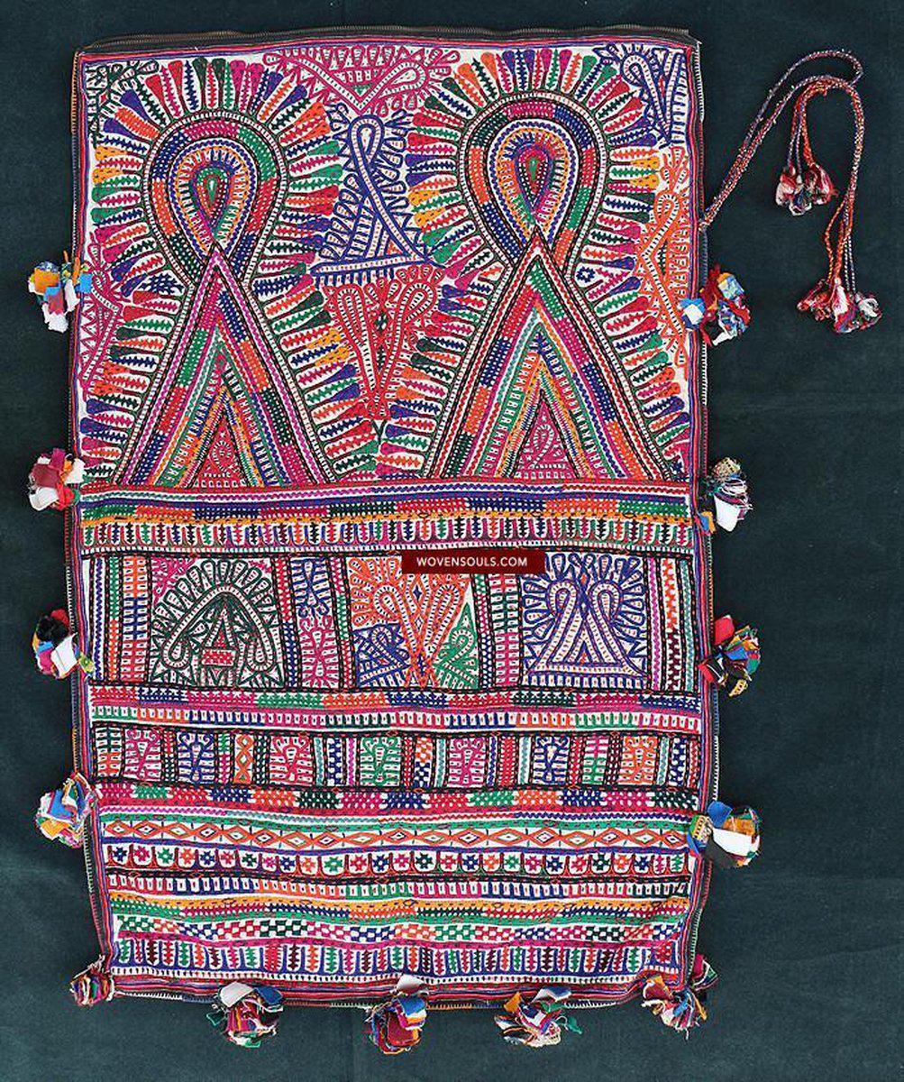 735 Vintage Debariya Rabari Embroidered Dowry Bag-WOVENSOULS-Antique-Vintage-Textiles-Art-Decor