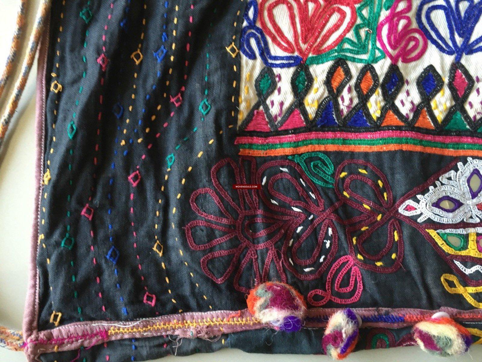 736 Vintage Rabari Dowry Bag with Embroidery - Textile Art of Gujarat-WOVENSOULS-Antique-Vintage-Textiles-Art-Decor