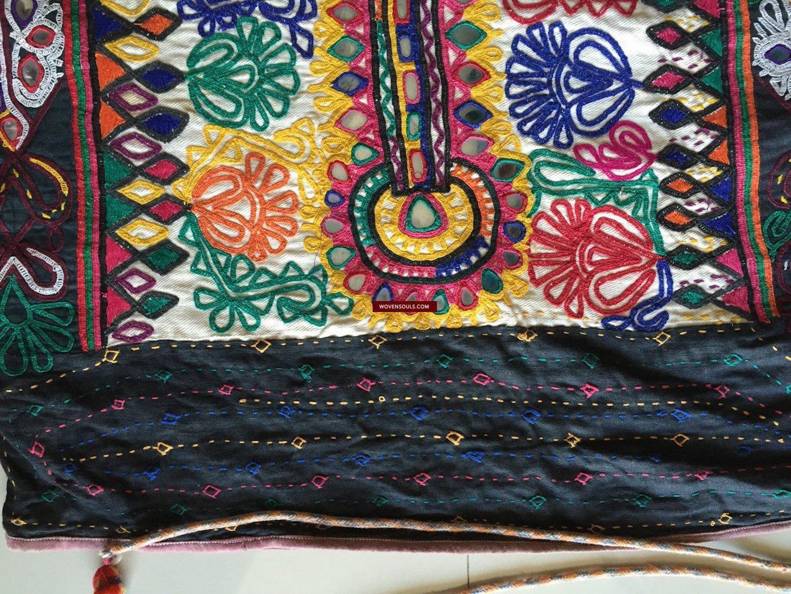 736 Vintage Rabari Dowry Bag with Embroidery - Textile Art of Gujarat-WOVENSOULS-Antique-Vintage-Textiles-Art-Decor