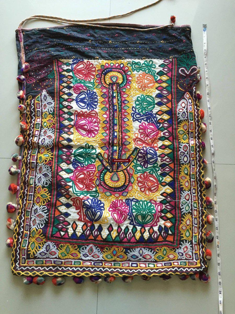 736 Vintage Rabari Dowry Bag with Embroidery - Textile Art of Gujarat-WOVENSOULS-Antique-Vintage-Textiles-Art-Decor