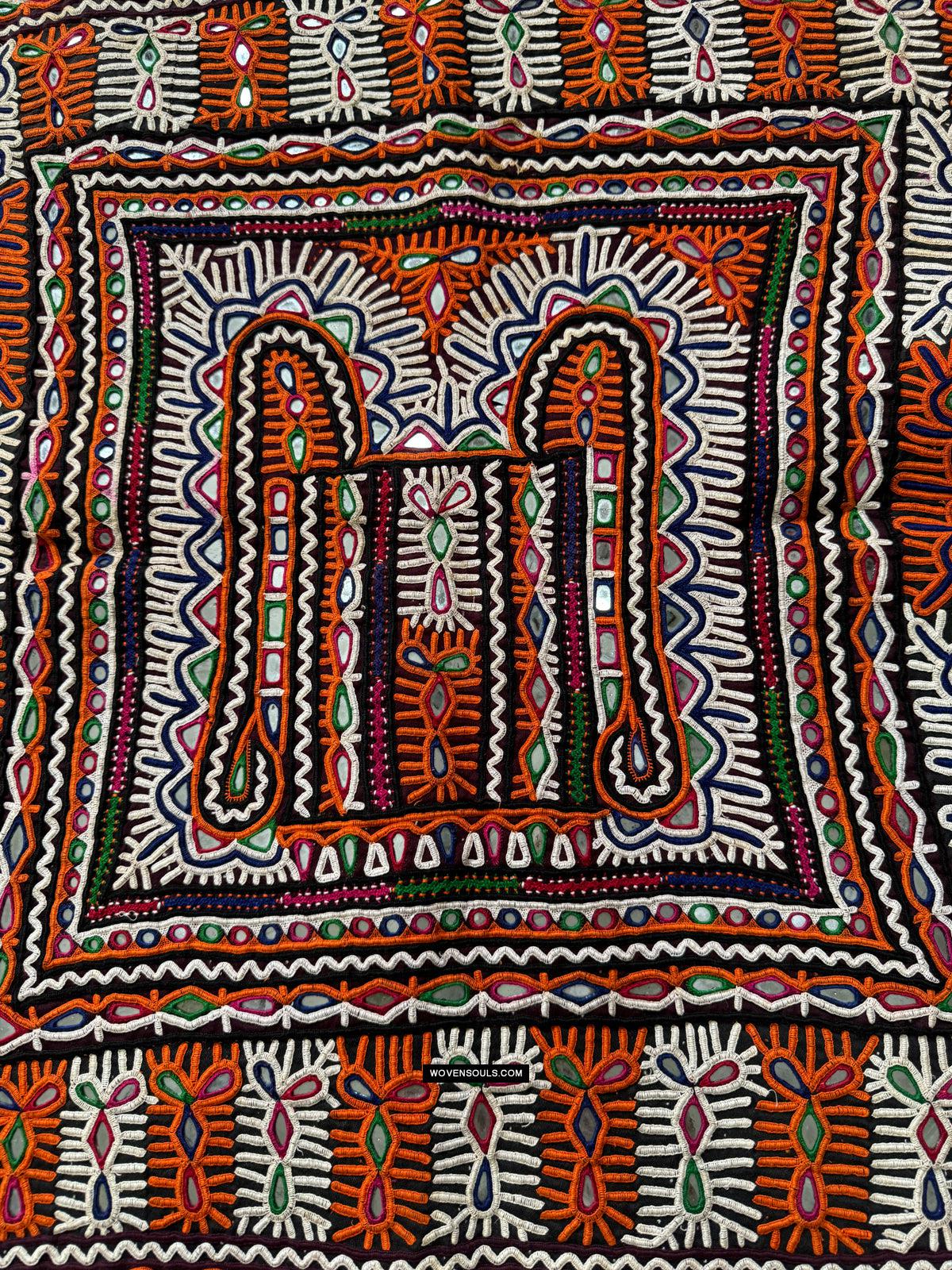 744 Vintage Rabari Chakda Chaakla Textile Art for Wall Decor-Museum-quality Decor and Ethnographic Art Gallery