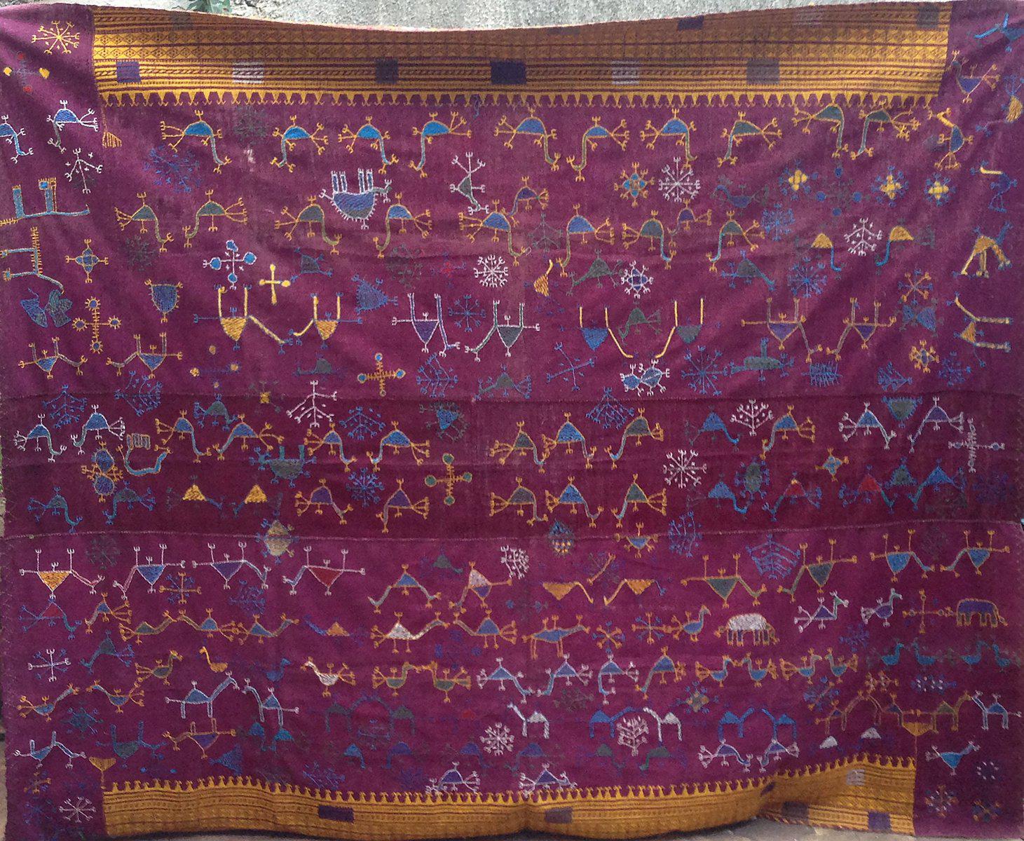 753 Shekhawati Bishnoi Shawl Rajasthan Textile Art-WOVENSOULS-Antique-Vintage-Textiles-Art-Decor