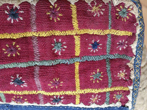 759 Old Banjara Handwoven Cotton Pouch with Embroidery-WOVENSOULS-Antique-Vintage-Textiles-Art-Decor