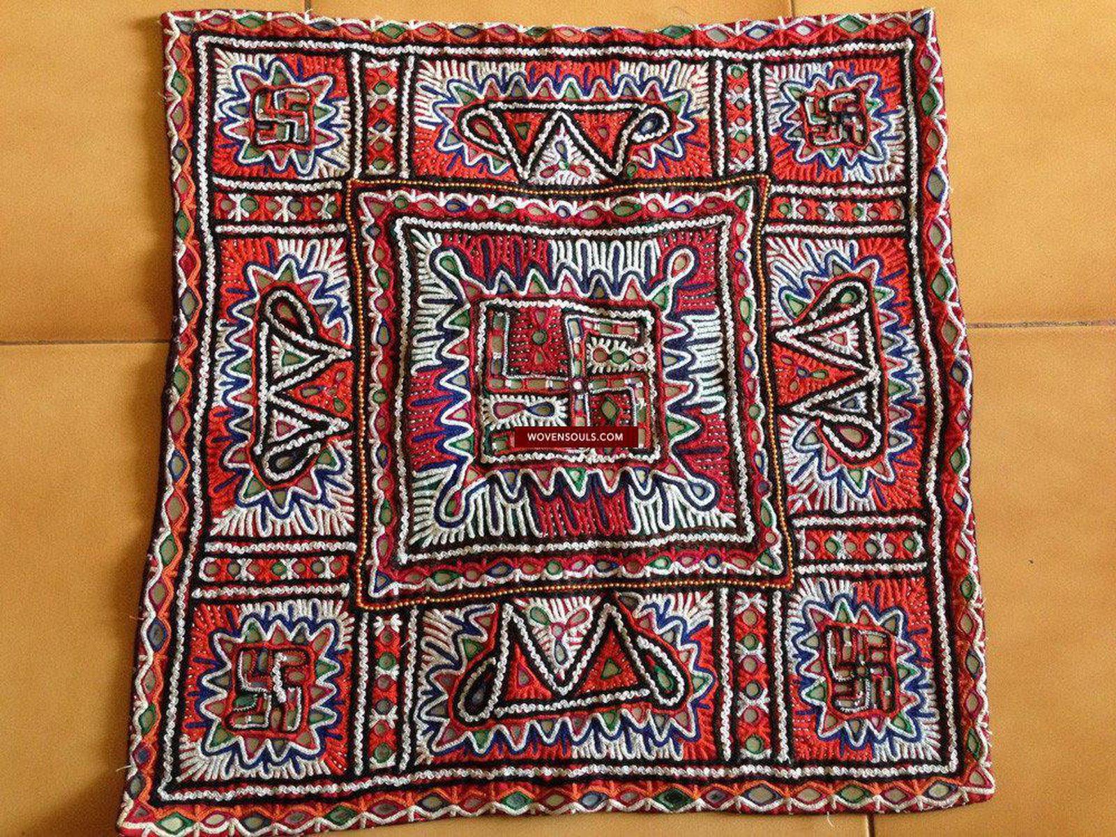 761 Single Kachi Rabari Chaakla-WOVENSOULS-Antique-Vintage-Textiles-Art-Decor