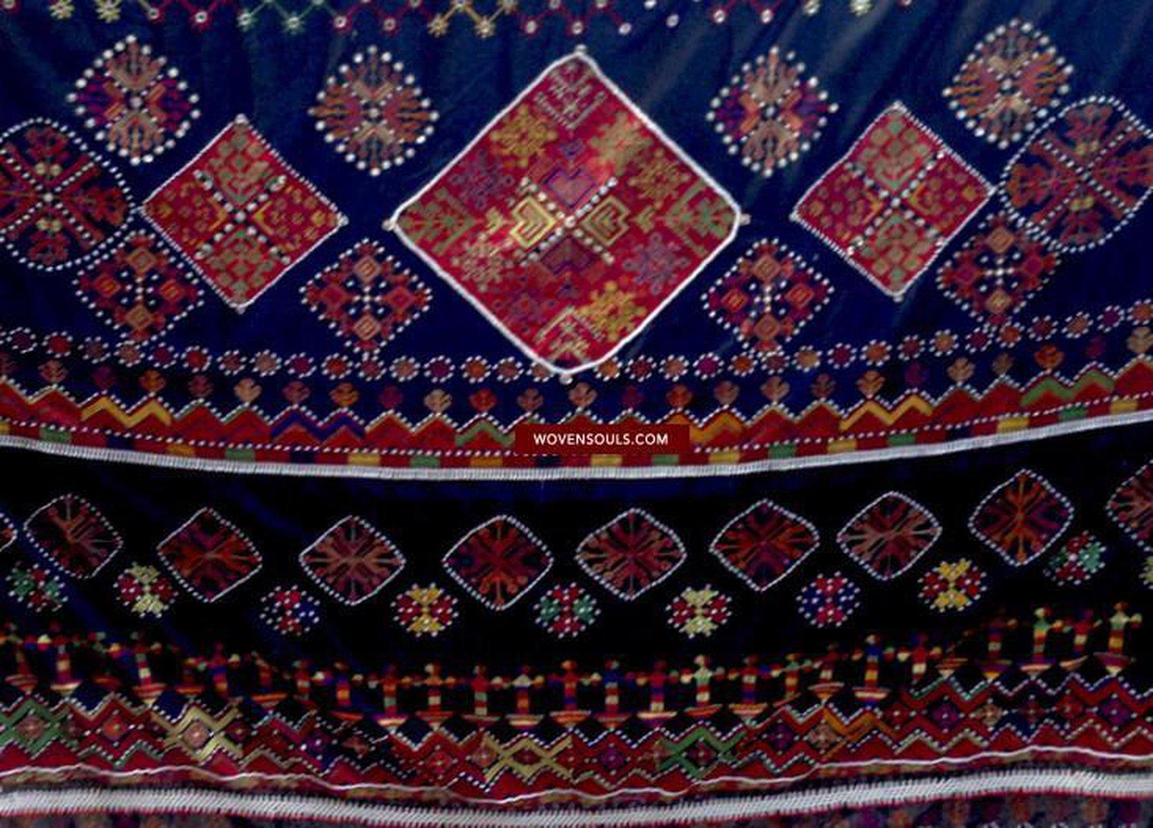 771 SOLD Vintage Kohistan Wedding Shawl with superfine Abbasi Embroidery-WOVENSOULS-Antique-Vintage-Textiles-Art-Decor