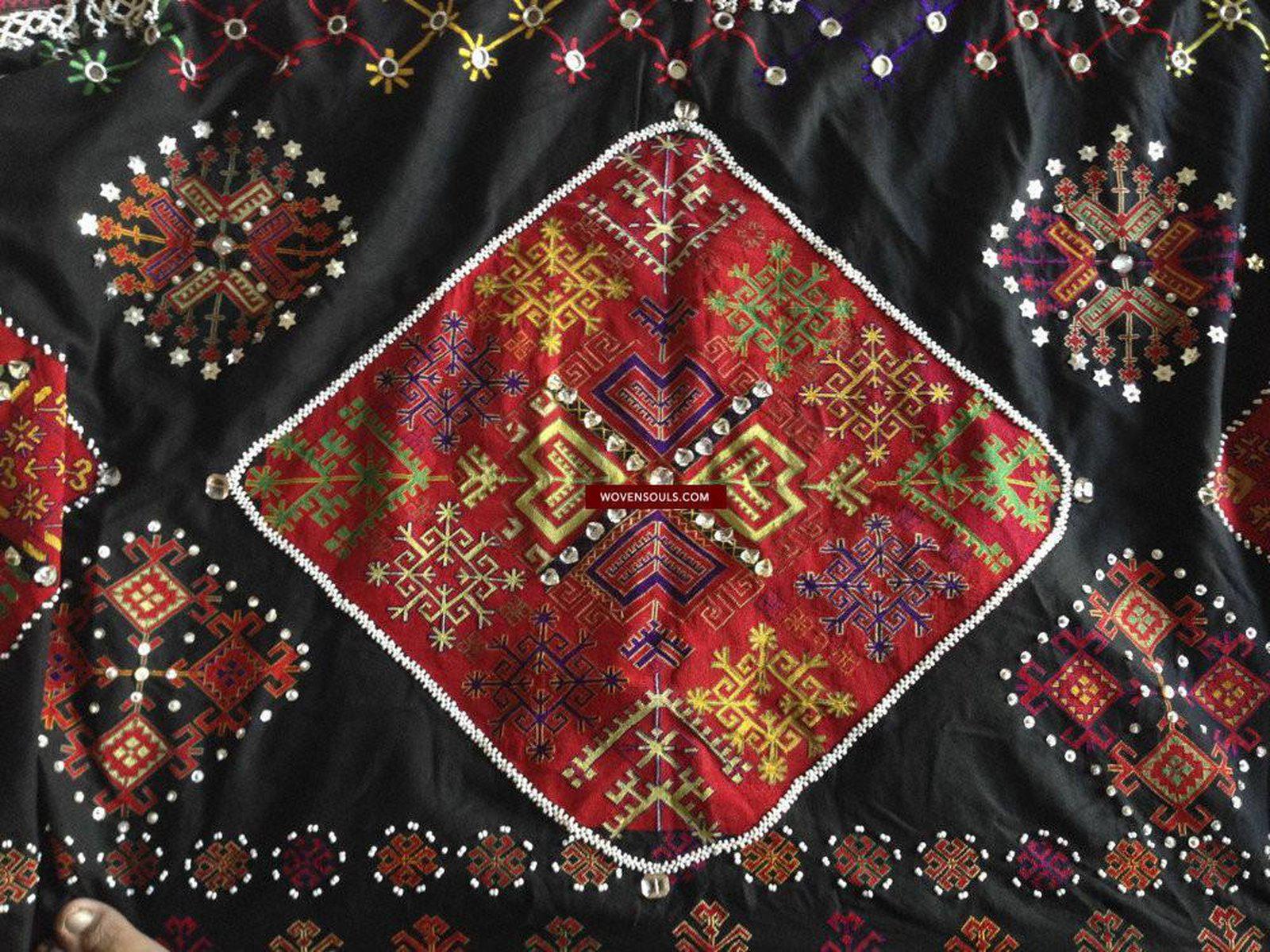 771 SOLD Vintage Kohistan Wedding Shawl with superfine Abbasi Embroidery-WOVENSOULS-Antique-Vintage-Textiles-Art-Decor