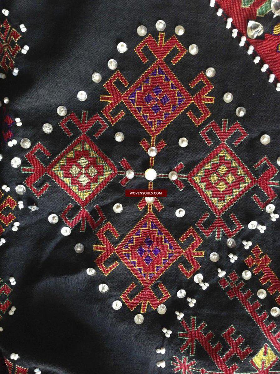 771 SOLD Vintage Kohistan Wedding Shawl with superfine Abbasi Embroidery-WOVENSOULS-Antique-Vintage-Textiles-Art-Decor