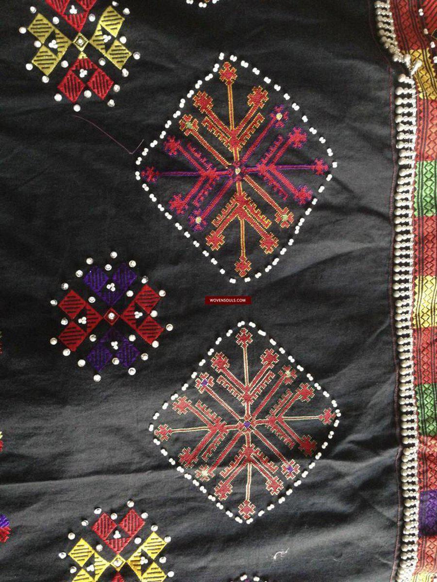 771 SOLD Vintage Kohistan Wedding Shawl with superfine Abbasi Embroidery-WOVENSOULS-Antique-Vintage-Textiles-Art-Decor