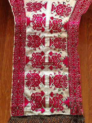 773 Superb Swat Valley Embroidered Shawl / Stole-WOVENSOULS-Antique-Vintage-Textiles-Art-Decor