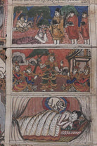 789 Antique Myanmar Painting - Scroll with Parables-WOVENSOULS-Antique-Vintage-Textiles-Art-Decor