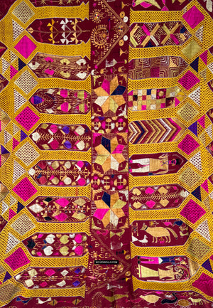 808 Antiquitäten Darshan Dwar Phulkari Bagh Textile - Hochzeitsszene
