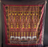 841 B - Fine Pedan Pidan Tie Dye Silk Ikat Temple Banner Arte de pared de Camboya