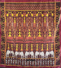 841 B - Fine Pedan Pidan Tie Dye Silk Ikat Temple Banner Arte de pared de Camboya