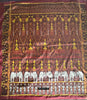 841 B - Fine Pedan Pidan Tie Dye Silk Ikat Temple Banner Arte de pared de Camboya