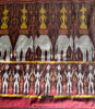 841 B - Fine Pedan Pidan Tie Dye Silk Ikat Temple Banner Arte de pared de Camboya