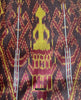 841 B - Fine Pedan Pidan Tie Dye Silk Ikat Temple Banner Arte de pared de Camboya