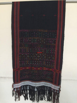 881 SOLD Vintage Batak Ulos - Beaded Shoulder Cloth of the Batak People-WOVENSOULS-Antique-Vintage-Textiles-Art-Decor