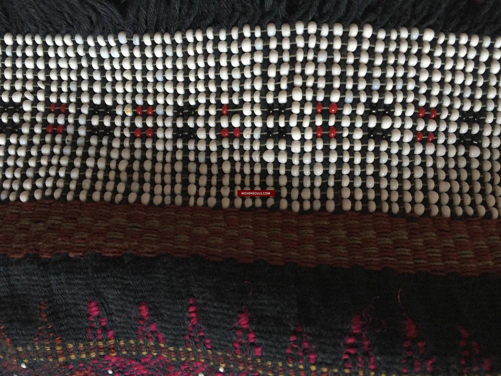 881 SOLD Vintage Batak Ulos - Beaded Shoulder Cloth of the Batak People-WOVENSOULS-Antique-Vintage-Textiles-Art-Decor