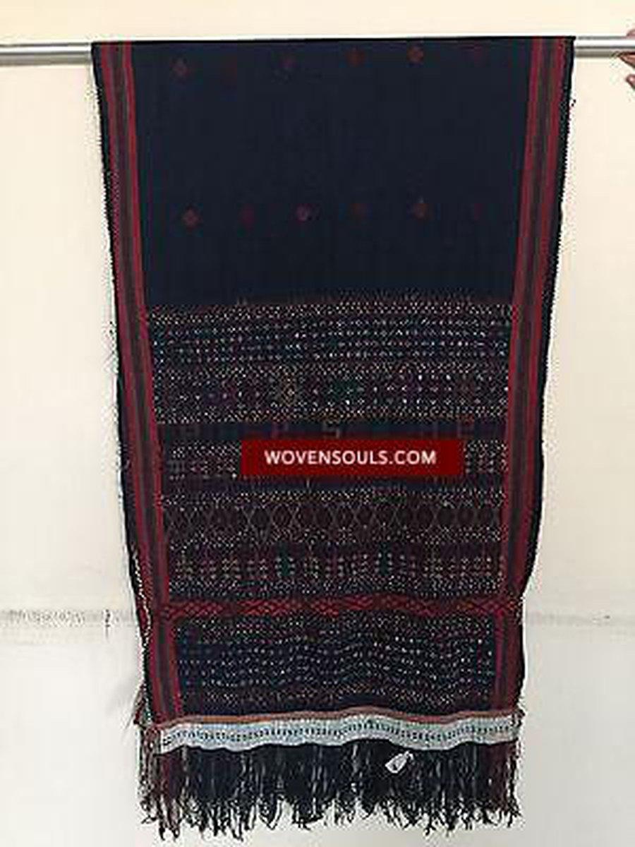 882 SOLD Rare Beaded Batak Shoulder Cloth Ulos-WOVENSOULS-Antique-Vintage-Textiles-Art-Decor