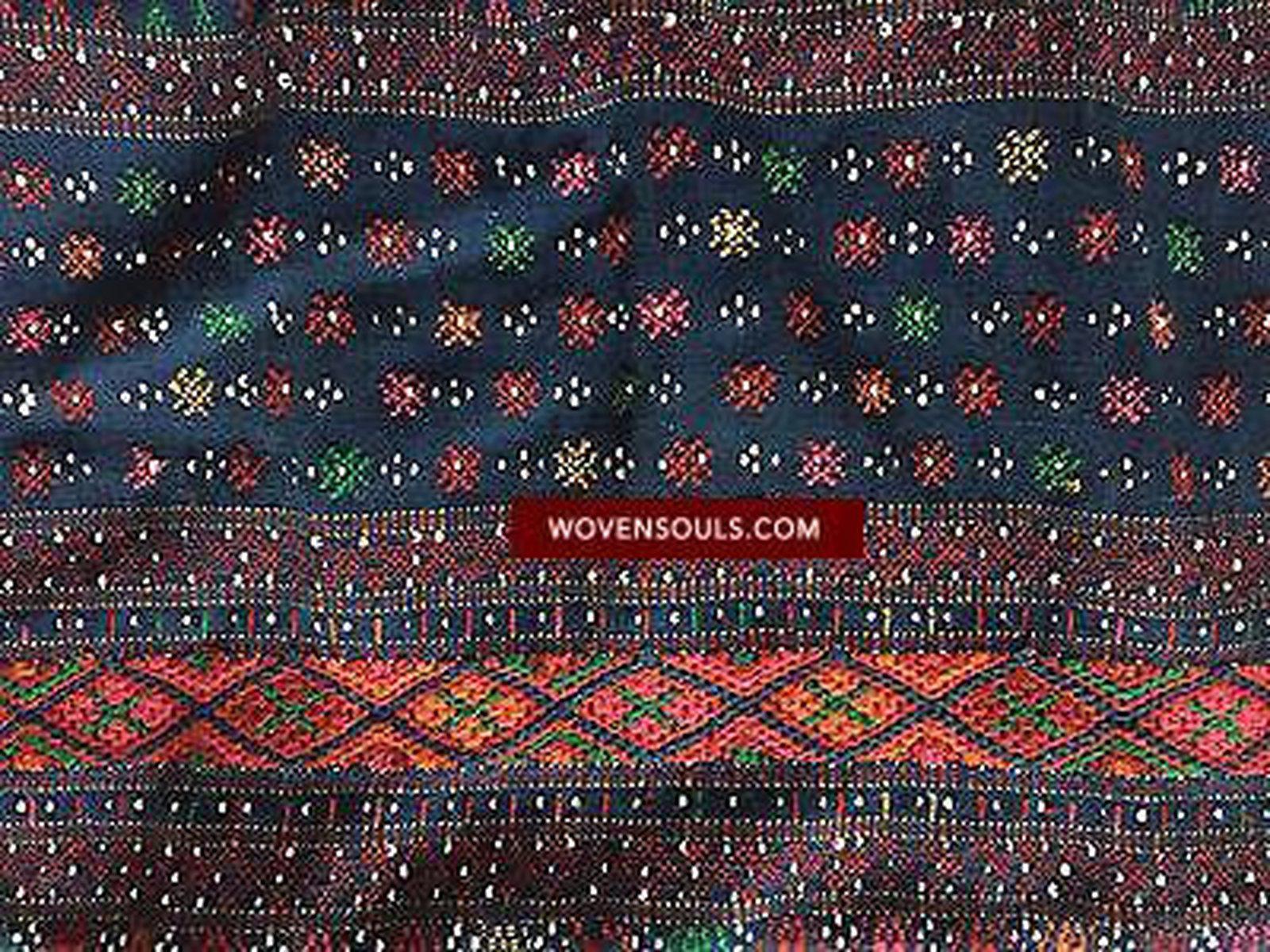 882 SOLD Rare Beaded Batak Shoulder Cloth Ulos-WOVENSOULS-Antique-Vintage-Textiles-Art-Decor