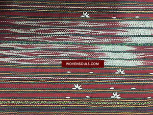 884 Rare Vintage Burmese Hilltribe Textile with Job's Tear Seeds-WOVENSOULS-Antique-Vintage-Textiles-Art-Decor