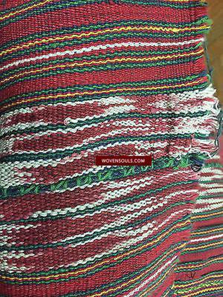 884 Rare Vintage Burmese Hilltribe Textile with Job's Tear Seeds-WOVENSOULS-Antique-Vintage-Textiles-Art-Decor