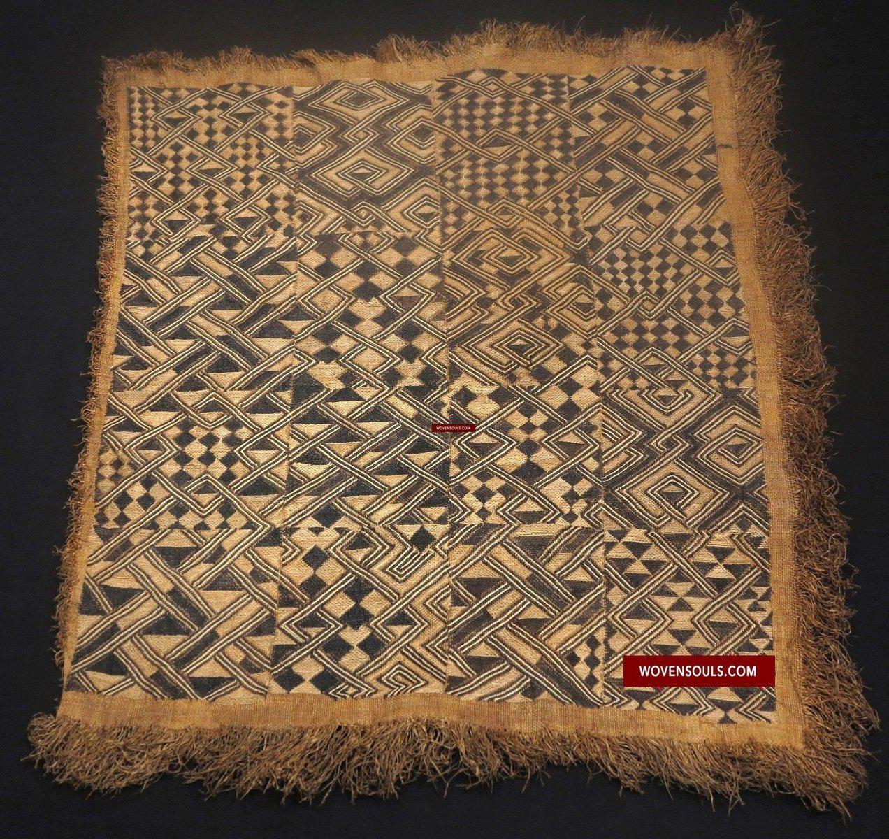 903 SOLD Superb Shoowa Cloth with amazing Geometry-WOVENSOULS-Antique-Vintage-Textiles-Art-Decor