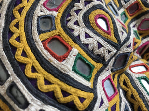 934 Vintage Pair - Rabari Embroidery Wall Decor Textile Art from Gujarat-WOVENSOULS-Antique-Vintage-Textiles-Art-Decor