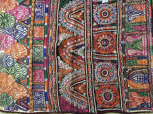 937 Dowry Bag Front Back Pair - Vintage Embroidery from Gujarat-WOVENSOULS-Antique-Vintage-Textiles-Art-Decor