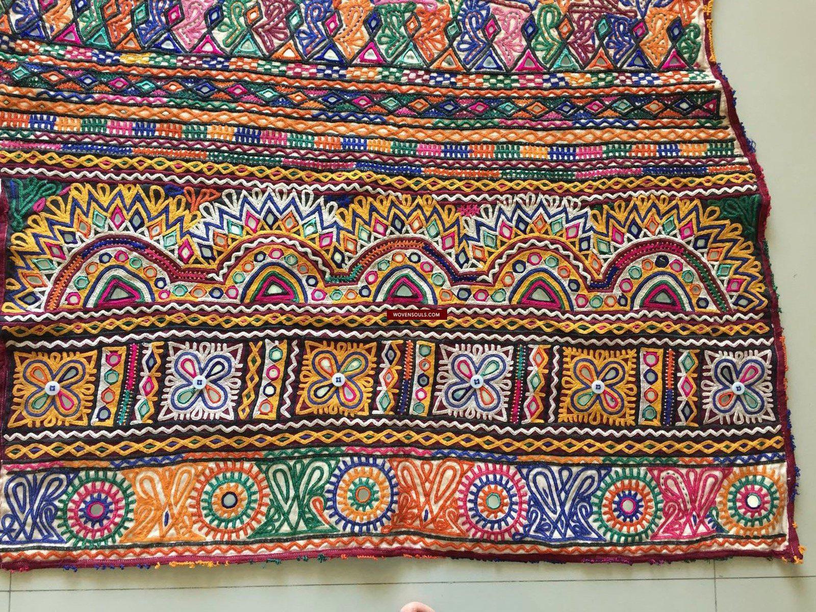 939 Dowry Bag Front Back Pair - Vintage Rabari Embroidery from Gujarat-WOVENSOULS-Antique-Vintage-Textiles-Art-Decor