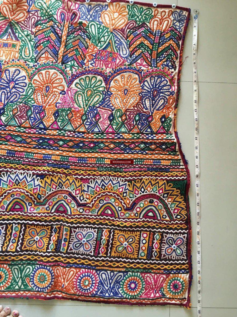 939 Dowry Bag Front Back Pair - Vintage Rabari Embroidery from Gujarat-WOVENSOULS-Antique-Vintage-Textiles-Art-Decor