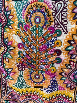940 Vintage Embroidery Dhaniyo Panel from Kutch Gujarat