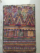 956 Dowry Bag Front Back Embroidered Panel Pair - Vintage Rabari Embroidery from Gujarat-WOVENSOULS-Antique-Vintage-Textiles-Art-Decor