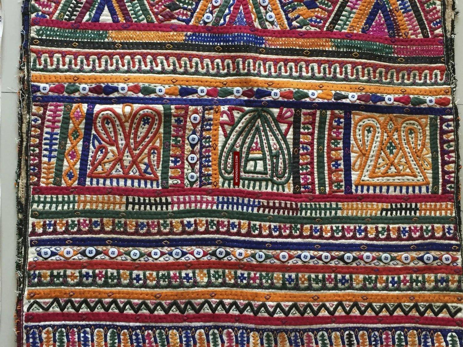 956 Dowry Bag Front Back Embroidered Panel Pair - Vintage Rabari Embroidery from Gujarat-WOVENSOULS-Antique-Vintage-Textiles-Art-Decor