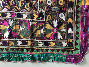 958 Amazing Gujarat Ceremonial Animal Cover with Embroidery  - Gujarat-WOVENSOULS-Antique-Vintage-Textiles-Art-Decor