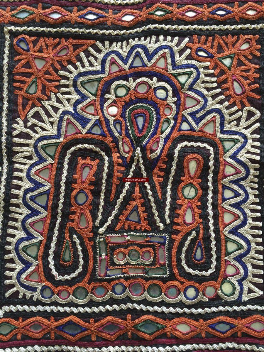 961 Chaakla Pair - Vintage Rabari Embroidery from Gujarat-WOVENSOULS-Antique-Vintage-Textiles-Art-Decor