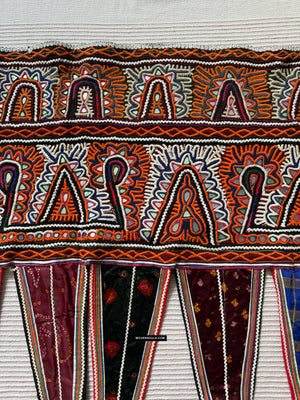 980 Long Vintage Rabari Embroidery Wall Decor Textile from Gujarat