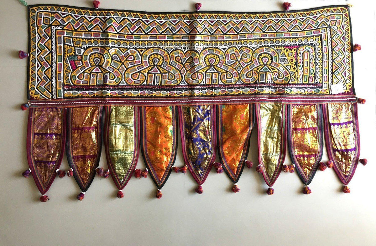 981 Vintage Rabari Embroidery Wall Decor Textile from Gujarat ...