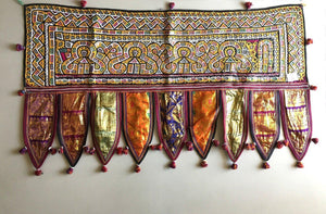 981 Vintage Rabari Embroidery Wall Decor Textile from Gujarat-WOVENSOULS-Antique-Vintage-Textiles-Art-Decor