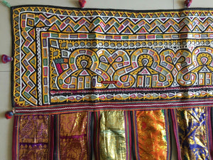 981 Vintage Rabari Embroidery Wall Decor Textile from Gujarat-WOVENSOULS-Antique-Vintage-Textiles-Art-Decor