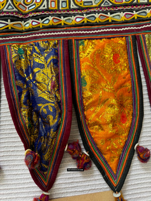 981 Vintage Rabari Bordado de decoración de la pared textil de Gujarat