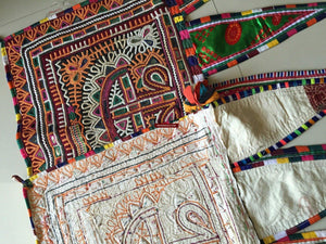 982 Vintage Rabari Embroidery Wall Decor Textile from Gujarat-WOVENSOULS-Antique-Vintage-Textiles-Art-Decor