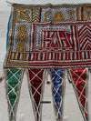 983 langer Jahrgang Rabari Stickerei Toran Wanddekoration Textil aus Gujarat