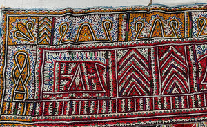 983ロングヴィンテージ Rabari グジャラートの刺繍トーランの壁の装飾テキスタイル