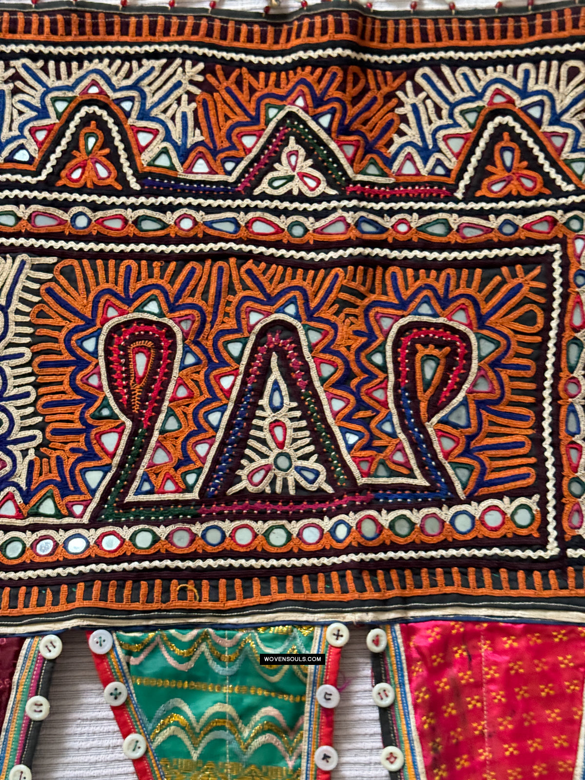 984 Vintage Rabari Embroidery Toran Door Decor Textile – WOVENSOULS ...
