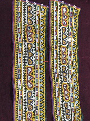 989 Vintage Embroidery Panels Trim - Vintage Rabari Embroidery from Gujarat-WOVENSOULS-Antique-Vintage-Textiles-Art-Decor